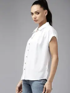 Roadster Women White Boxy Casual Shirt