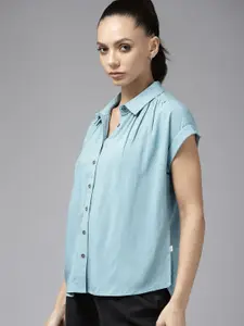 Roadster Women Blue Boxy Casual Shirt