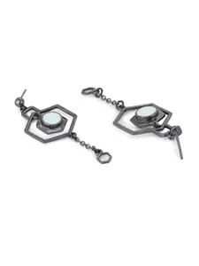 Voylla Black Contemporary Drop Earrings