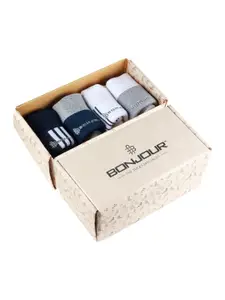 Bonjour Men Pack Of 4 Assorted Ankle-Length Socks