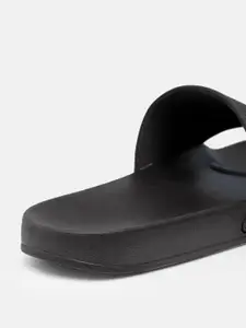 Levis Men Black June Perforations Brand Logo Printed Sliders