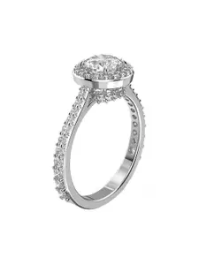 SWAROVSKI Rhodium-Plated & White Crystal Studded Finger Ring