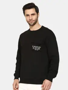 PEPLOS Men Black Sweatshirt