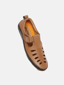Paragon Men Tan & Black Comfort Sandals
