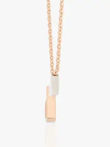 ANAYRA Women White & Gold-Toned D-Shaped Pendant