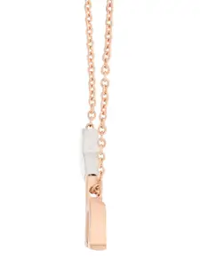 ANAYRA Rose Gold-Toned H Shaped Pendant With Chain