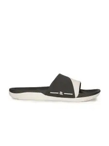 Bata Men Black & White Sliders