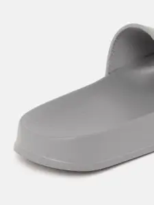 Reebok Men Grey & Black Brand Logo Printed Sliders