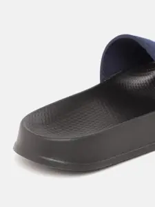 Reebok Men Navy Blue Brand Logo Printed Sliders