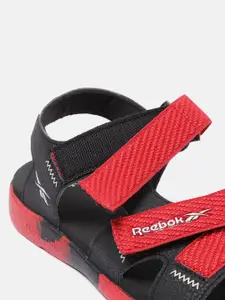 Reebok Men Red & Black Woven Design Kaito Sports Sandals