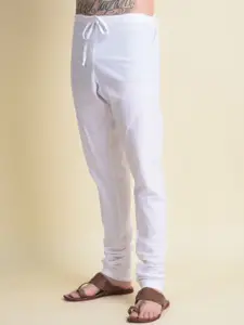 NAMASKAR Men Green Self Design Cotton Kurta with Pyjamas