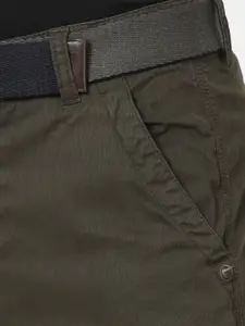 t-base Men Green Easy Wash Cargos Trousers