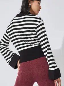 The Label Life Multicoloured Striped Ribbed Monochrome Top