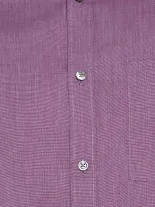 Turtle Men Purple Cotton Casual Shirt