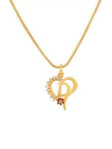 Fashion Frill Gold-Toned & Red Brass Gold-Plated Necklace