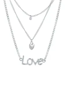 Fashion Frill Silver-Toned Silver-Plated Necklace