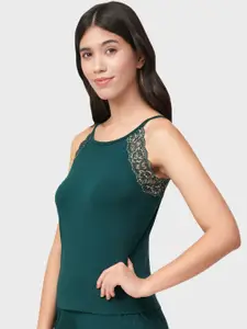 Amante Women Green Solid Camisole