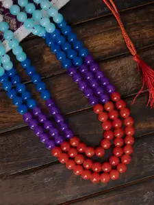 Unnati Silks Blue & Red Layered Necklace