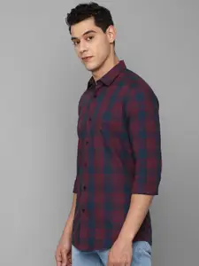 Allen Solly Men Maroon Slim Fit Buffalo Checks Checked Casual Shirt