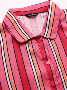 Style Quotient Women Pink Striped Casual Shirt