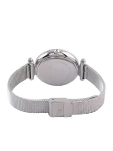 Daniel Klein Women Silver-Toned Embellished Dial & Silver Toned Bracelet Style Straps Analogue Watch