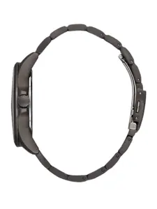 Daniel Klein Men Black Dial & Black Stainless Steel Bracelet Style Straps Analogue Watch