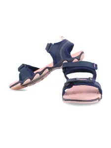 Sparx Women Navy Blue & Peach Solid Sports Sandal