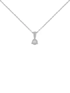 Studio Voylla 925 Sterling Silver American Diamond CZ Embedded Stone Pendant