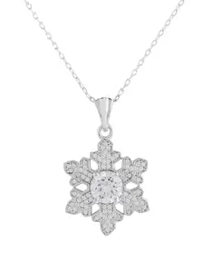 Studio Voylla 925 Sterling Silver American Diamond Studded Pendant