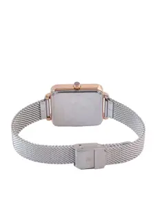 Daniel Klein Women Pink Dial & Silver Toned Textured Straps Analogue Watch DK 1 13161-5