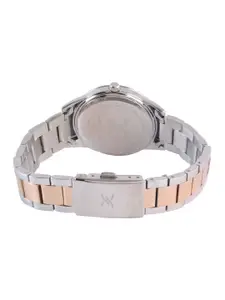 Daniel Klein Women Blue Embellished Dial & Silver Toned Stainless Steel Bracelet Style Straps Analogue Watch
