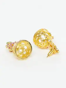 Voylla Gold-Toned Contemporary Jhumkas Earrings