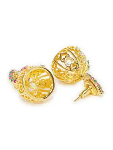 Voylla Gold-Toned Contemporary Jhumkas Earrings