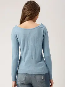 DressBerry Women Blue Solid Pullover