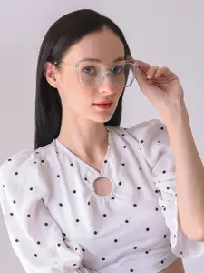 HAUTE SAUCE by  Campus Sutra HAUTE SAUCE by Campus Sutra Women Clear Lens & White Cateye Sunglasses