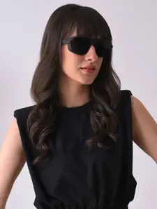 HAUTE SAUCE by  Campus Sutra HAUTE SAUCE by Campus Sutra Women Black Lens & Black Wayfarer Sunglasses with UV Protected Lens