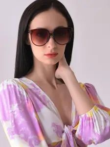 HAUTE SAUCE by  Campus Sutra HAUTE SAUCE by Campus Sutra Women Brown Lens & Brown Butterfly Sunglass SS22_HSSG1059