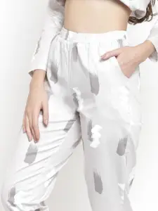 Claura Women Grey Printed Night Suit