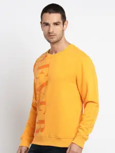 Status Quo Men Yellow Printed Sweatshirt