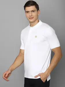 Louis Philippe Men White Polo Collar Pure Cotton T-shirt