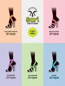 Monrow Women Colourblocked PU Party DIY Gladiator Heels