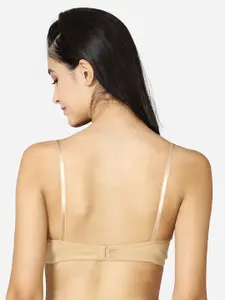 VStar Beige Solid T-Shirt Bra