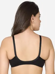 VStar Black Front Open Solid T-Shirt Bra