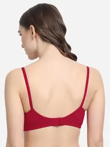 VStar Red Solid T-Shirt Bra