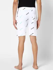 Ajile by Pantaloons Men White Conversational Printed Slim Fit Shorts