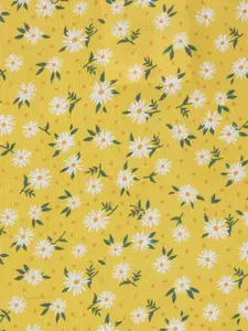 People Women Yellow & White Floral Printed Flutter Sleeves Top