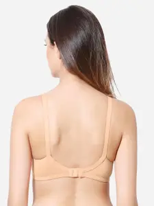 VStar Women Beige Seamless Medium Support Double Layered Moulded Cups Bra