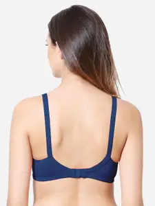VStar Women Navy Blue Seamless Medium Support Double Layered Moulded Cups Bra