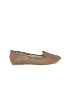 Forever Glam by Pantaloons Women Tan Textured Ballerinas Flats