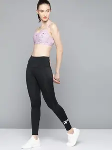 Reebok Mauve & Black Speckle Lux Strappy Bra
